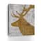 Rustic Lodge Animals Deer On Grey Canvas Giclee